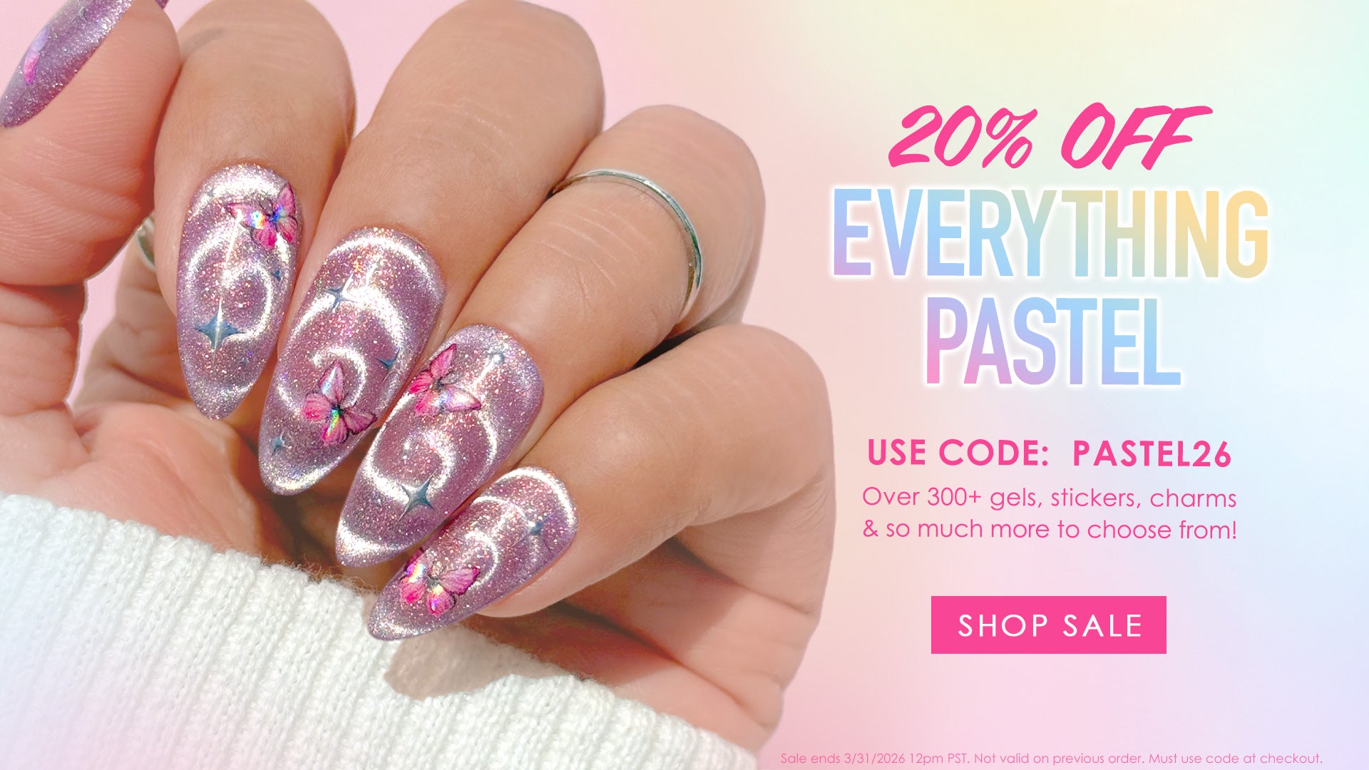 Daily Charme Spring 20% Off Pastel Nail Art Sale