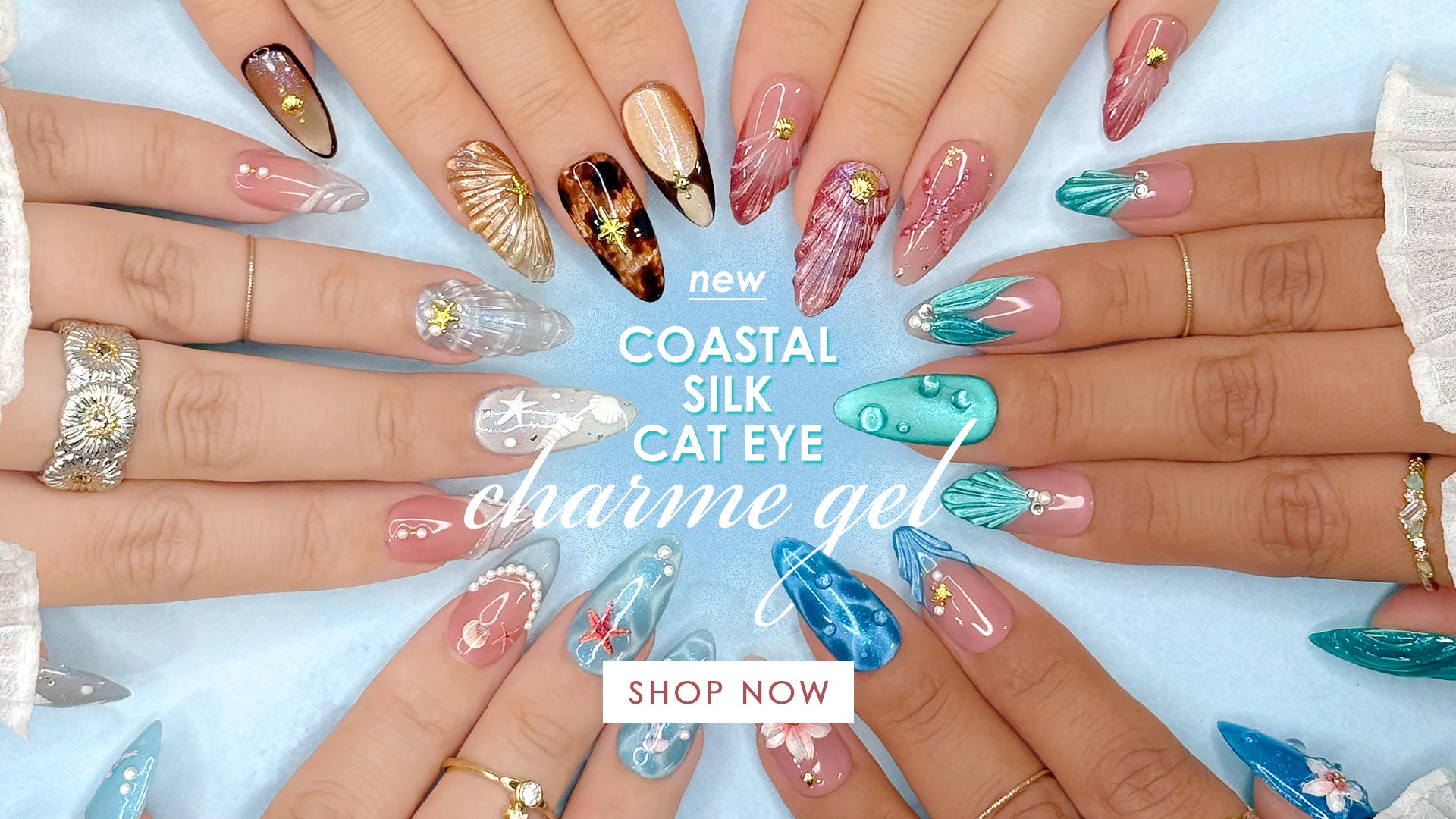 2026 Summer Coastal Silk Cat Eye Charme Gel Nail Polish