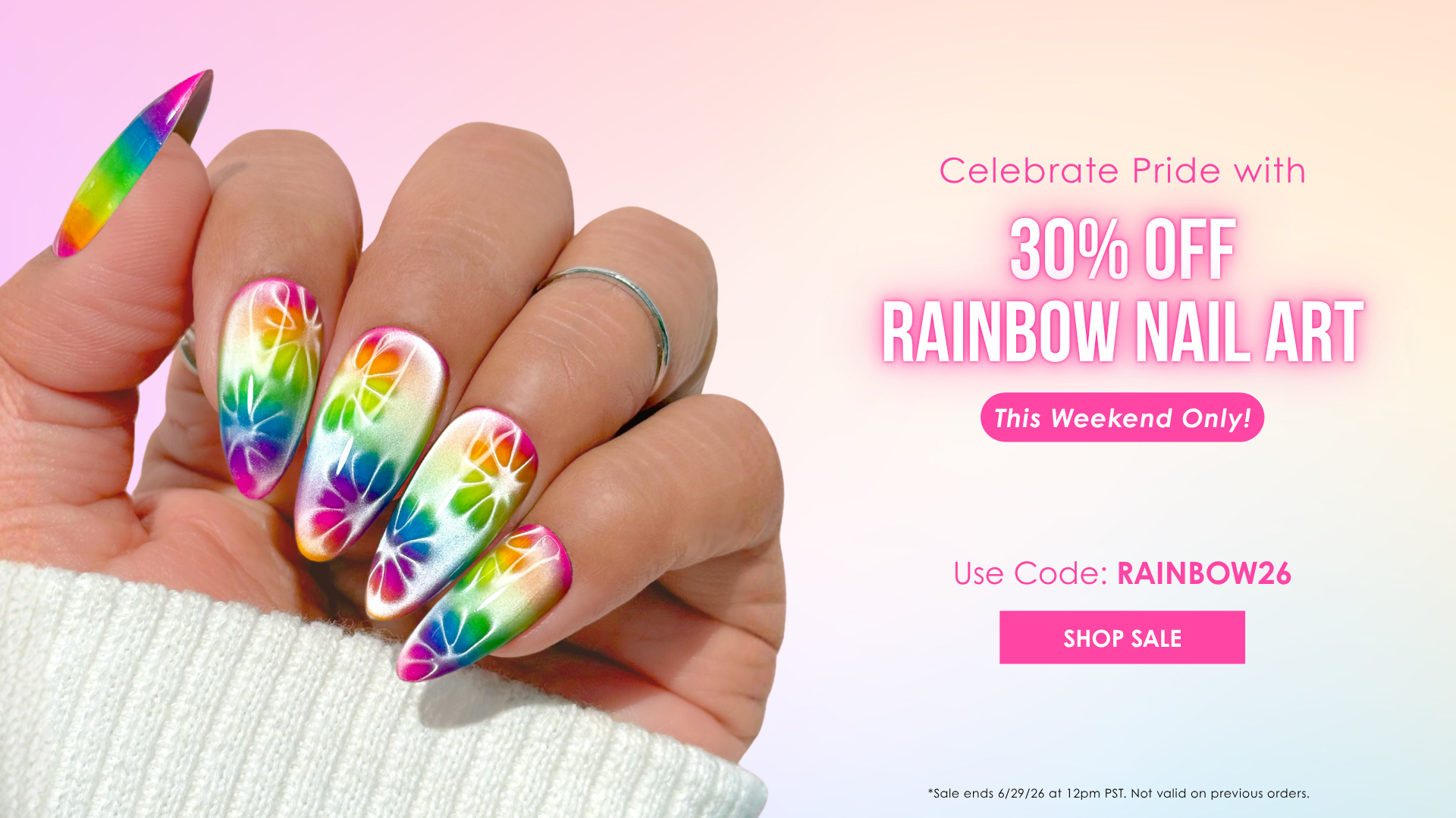 Daily Charme 30% OFF Rainbow Nail Art Flash Sale