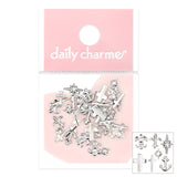 Crosses & Stars Studs Mix / Silver Nail Decor Metal Goth Punk Sparkle 3D Design