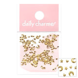 Metallic Gold Nail Art Studs Mystical Moon Mix for Kawaii Galaxy Nails