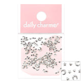 Metallic Silver Nail Art Studs Mystical Moon Mix for Kawaii Galaxy Nails