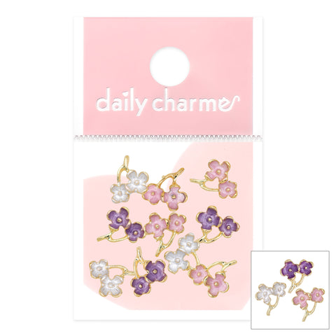 Sakura Blossom Enamel Charms Mix Spring Nail Art Decor Cherry