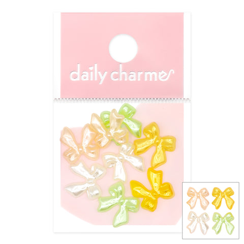 Pearly Coquette Resin Bow Mix / Jardin / Spring Nail Art / Pearlescent  / Yellow / Pink / White