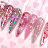 Aurora Balloon Teddy Bear Cabochon Mix Nail Art Decor Valentine's Day Cute Kawaii