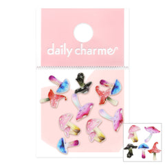 Nail 3D Charm Decor Enchanted Mushrooms Resin Mix Colorful Fall Design