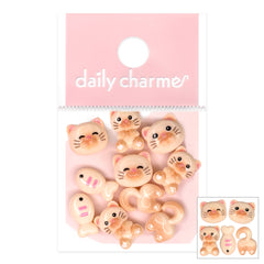 Nail Charm Decor 3D Kawaii Cat Resin Mix Orange Animal Lover Cute