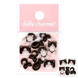 Kawaii Cat Nail Charm Resin Mix / Tuxedo Black White Ca Cute Decor Tail Fish