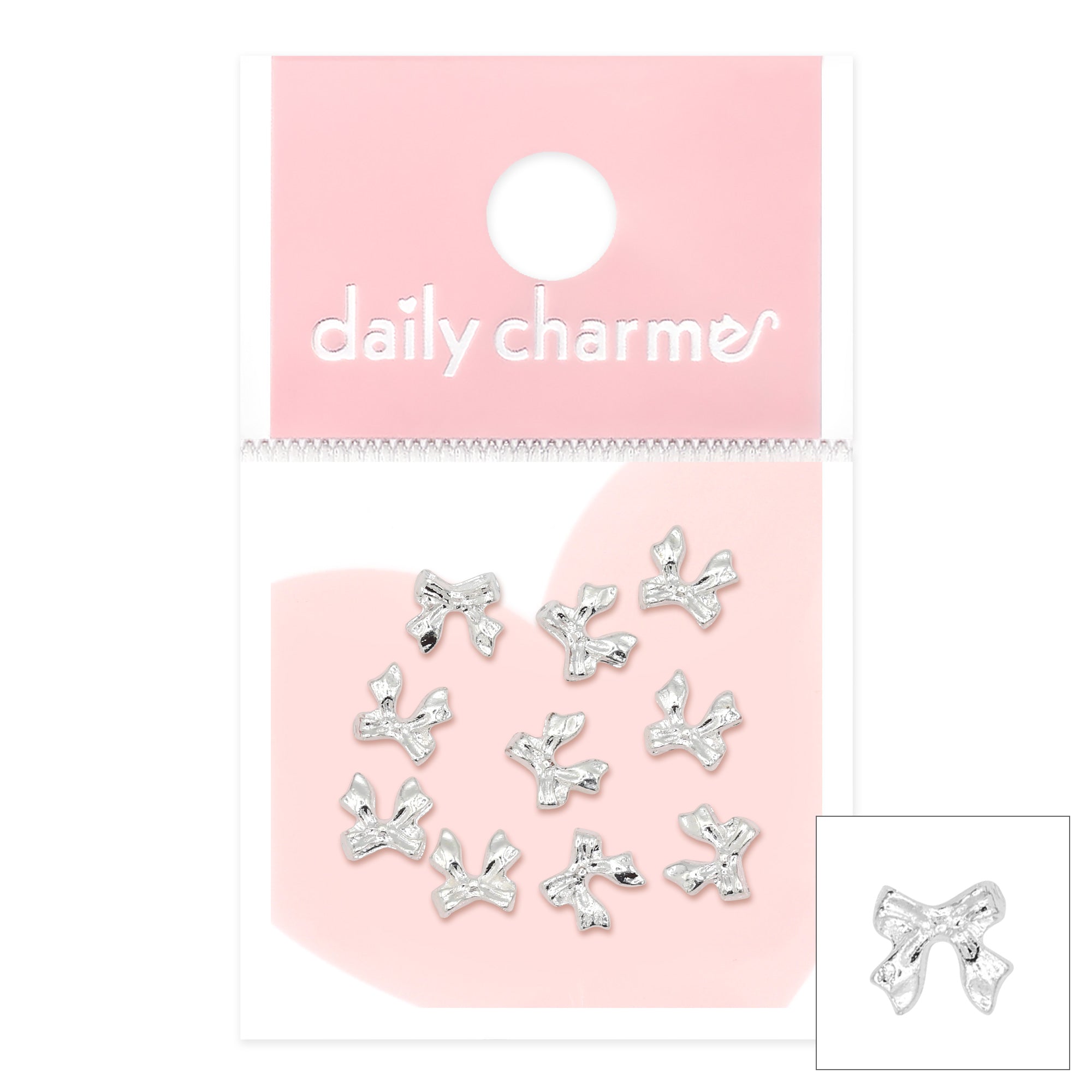 Mini Silver Ribbon Bows Dainty Coquette Metallic Elegant Valentine