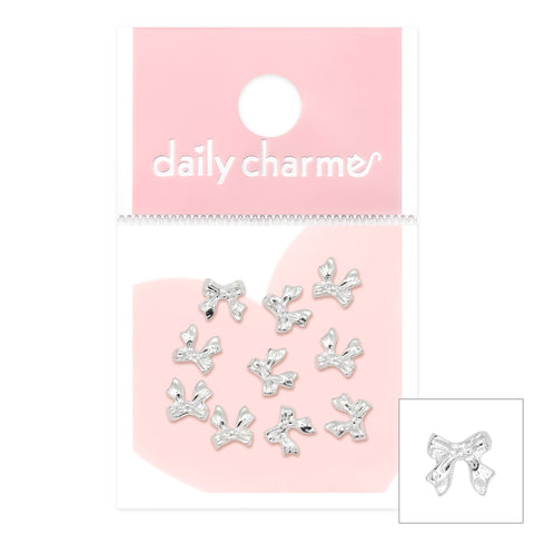 Mini Silver Ribbon Bows Dainty Coquette Metallic Elegant Valentine's Day Spring