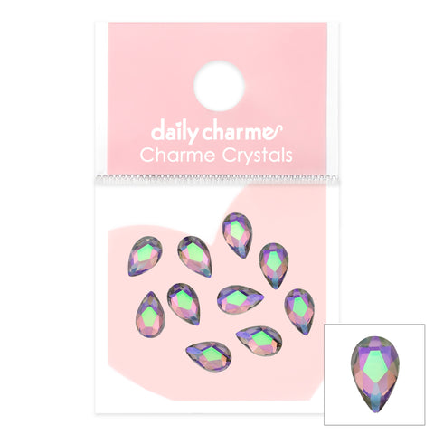 Charme Crystal Pear Flatback Rhinestone / Paradise Shine Purple Green Chameleon Nail Art Supplies