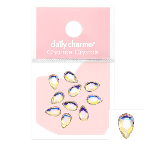Charme Crystal Pear Flatback Rhinestone / Crystal Moonlight Iridescent AB Nail Art Blings