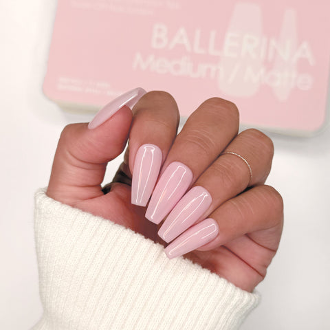 Charme Gel Extension Tips / Ballerina / Medium / Matte Clear Soft Gel X