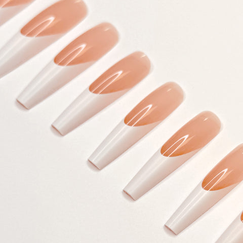 Charme Gel Extension Tips / Coffin / Extra Long / French Tip Soft Gel X