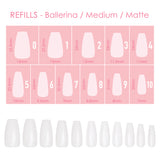 Charme Gel Extension Tips Refill / Ballerina / Medium / Matte Clear