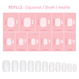 Charme Gel Extension Tips Refill / Squoval / Short / Matte Clear Press-On