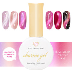 Charme Gel Love Story Cat Eye Colors Pink Magnetic Nail Polish