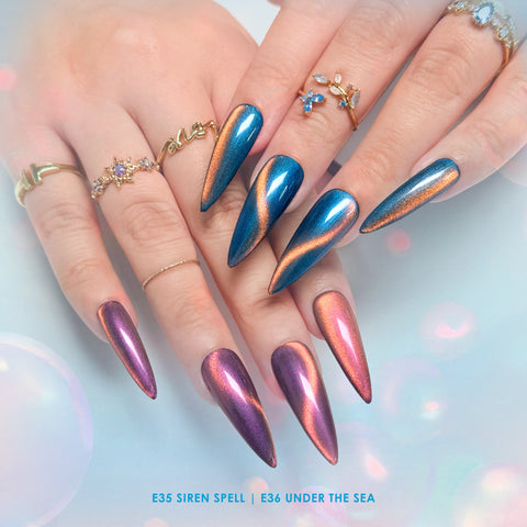 Charme Gel Mermaid Chameleon Cat Eye Magnetic Nail Polish Pink Blue Purple Orange