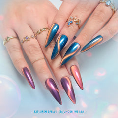 Charme Gel / Cat Eye E35 Siren Spell Purple Yellow Orange Chameleon Magnetic Nail Polish Color Shifting