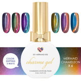 Charme Gel Mermaid Chameleon Cat Eye Magnetic Nail Polish Pink Blue Purple Orange