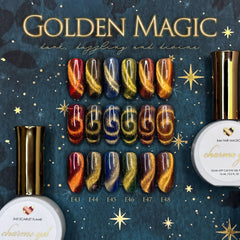 Charme Gel Nail Polish Magnetic Golden Magic Cat Eye Collection / 6 Colors Halloween Wizardly Mysterious Color Trend