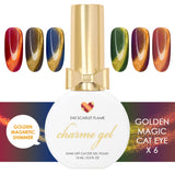 Charme Gel Nail Polish Magnetic Golden Magic Cat Eye Collection / 6 Colors Halloween Wizardly Mysterious Color Trend