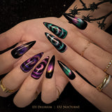 Charme Gel Fantasy Chameleon Cat Eye Collection Nail Polish Magnetic Color Shifting Mesmerizing Purple Green