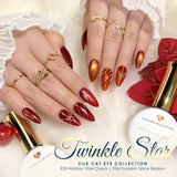 Charme Gel Nail Polish Holiday Twinkle Star Silk Cat Eye Magnetic Red Orange Gold Festive Must-have Colors Trend