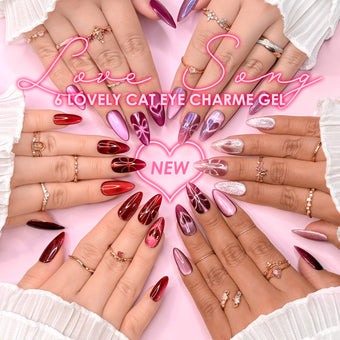 Nail Polish Magnetic Pink Red Charme Gel Love Song Cat Eye Collection Valentine's Day