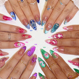 Charme Gel Nail Polish/ Neon Silk Cat Eye N37 Super Green Summer Watermelon Ocean Vacation Nail Art