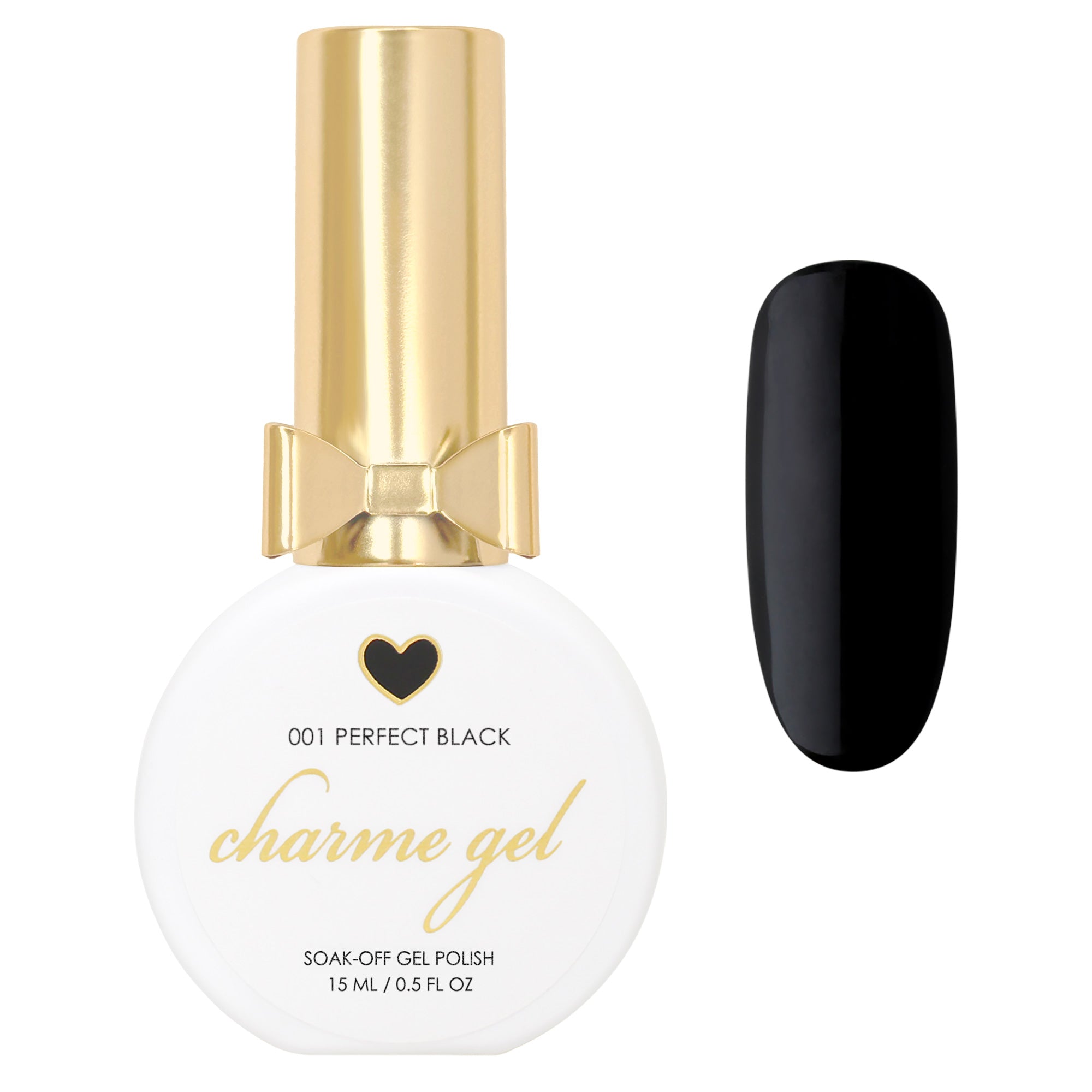Charme Gel Polish / 001 Perfect Black Nail Polish One Coat Opaque Best