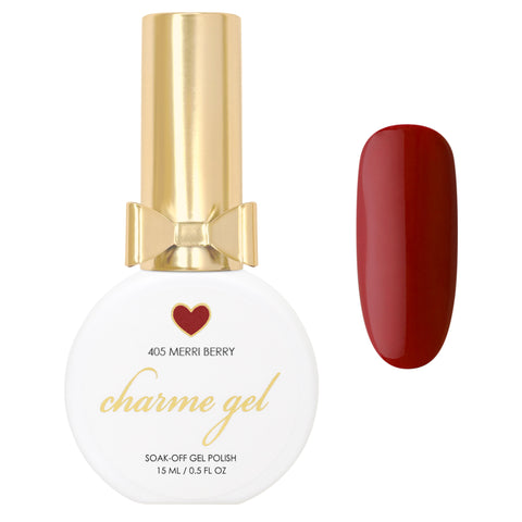 Charme Gel / 405 Merri Berry Warm Deep Red Fall Autumn Nail Polish