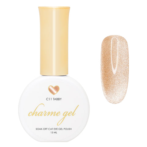 Charme Gel / Cat Eye C11 Tabby Pastel Orange Gold Velvet Nail Polish Must Have 2023