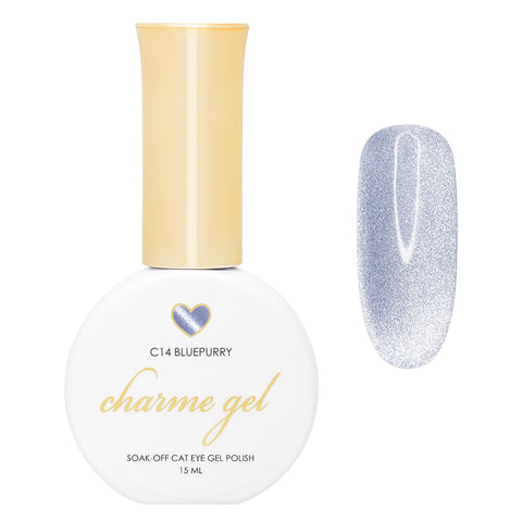 Charme Gel / Cat Eye C14 Bluepurry Pastel Blue Purple Velvet Nail Polish Magnetic Trend