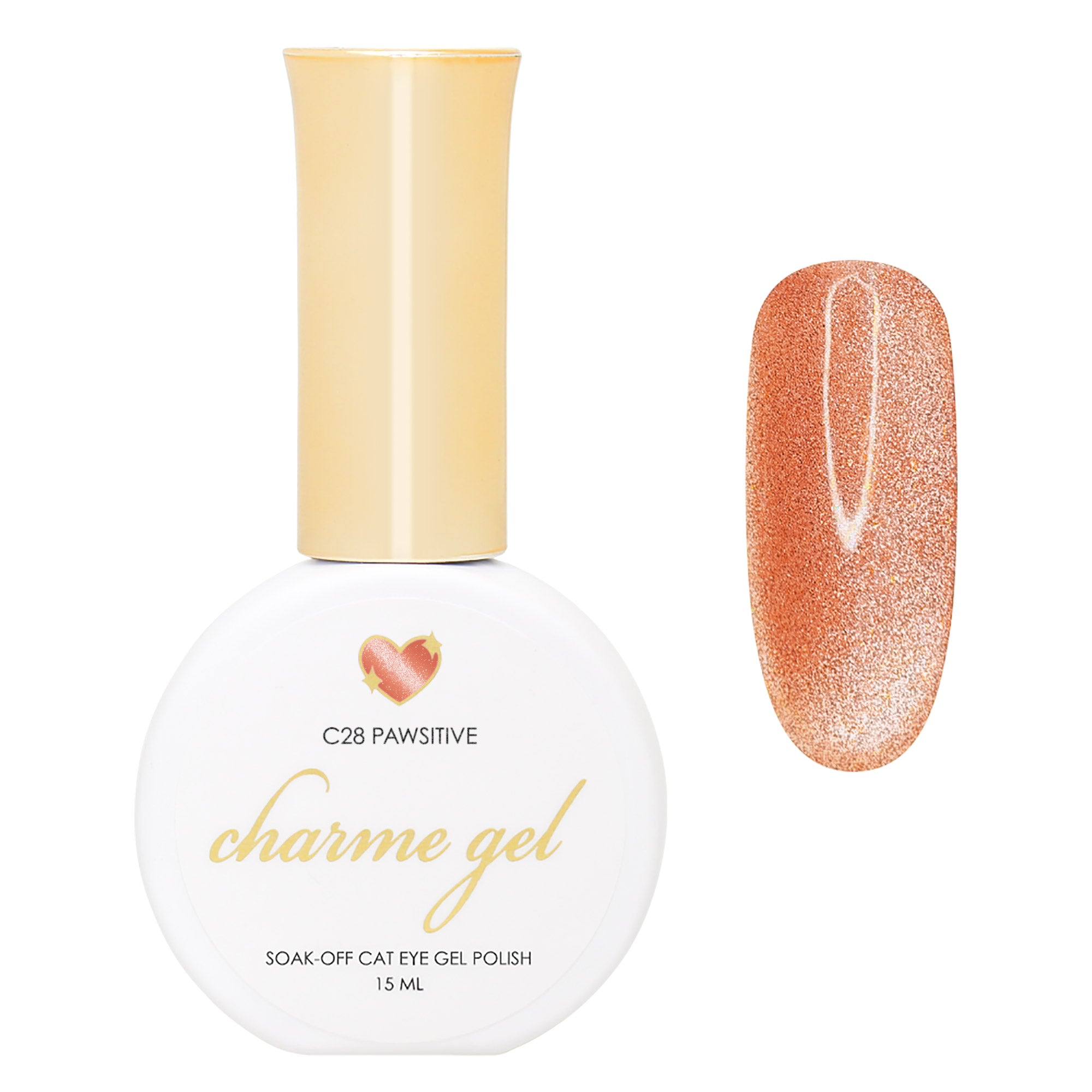 Charme Gel / Cat Eye C28 Pawsitive Orange Fall Magnetic Nail Polish Tortoiseshell Design