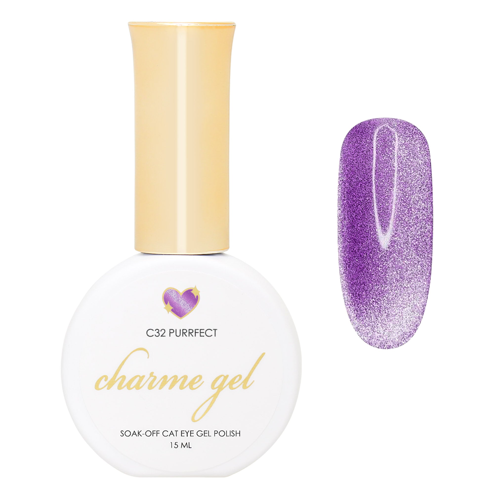 Charme Gel / Cat Eye C32 Purrfect Purple Bright Magnetic Nail Polish