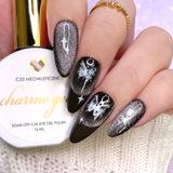 Charme Gel / Cat Eye C33 Meowleficent Black Cat Eye Nail Polish Quality Halloween Design