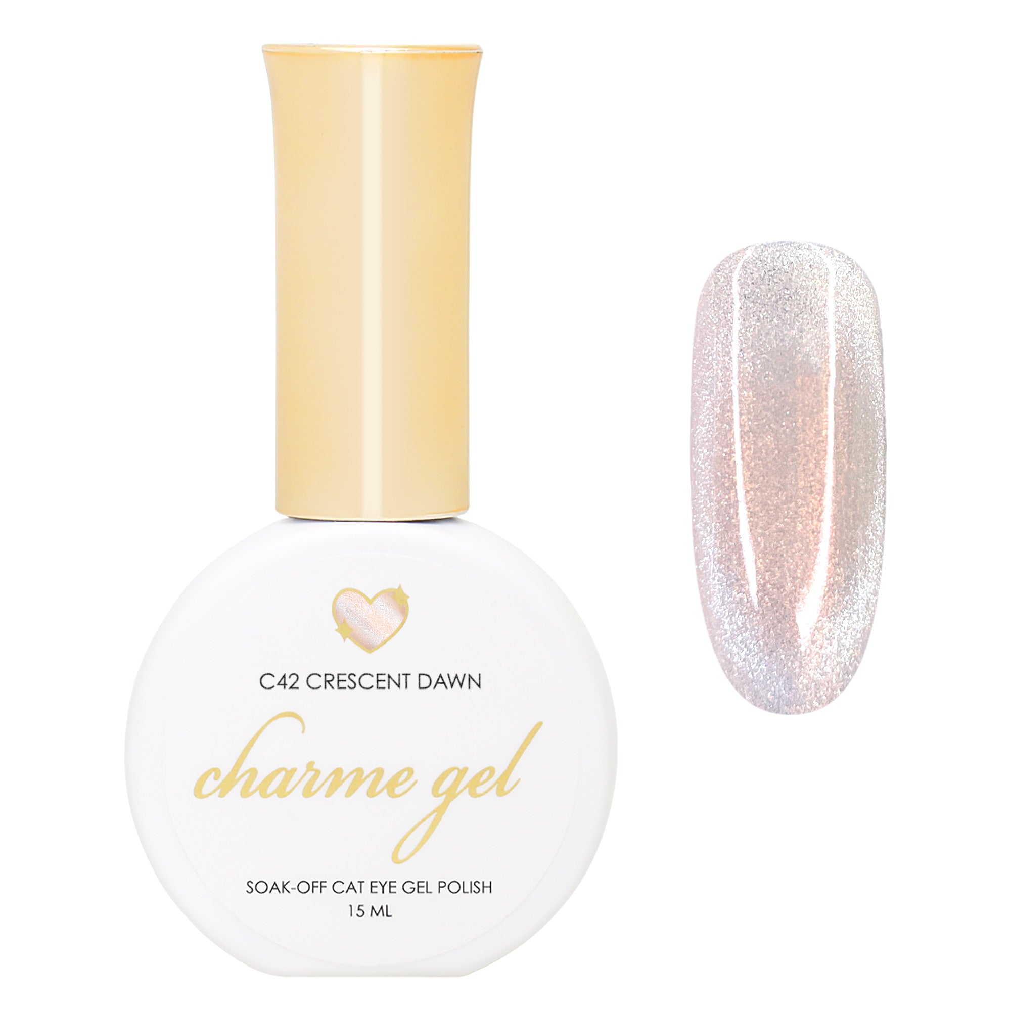 Charme Gel / Cat Eye C42 Crescent Dawn Orange Magnetic Nail Polish Iridescent Trendy
