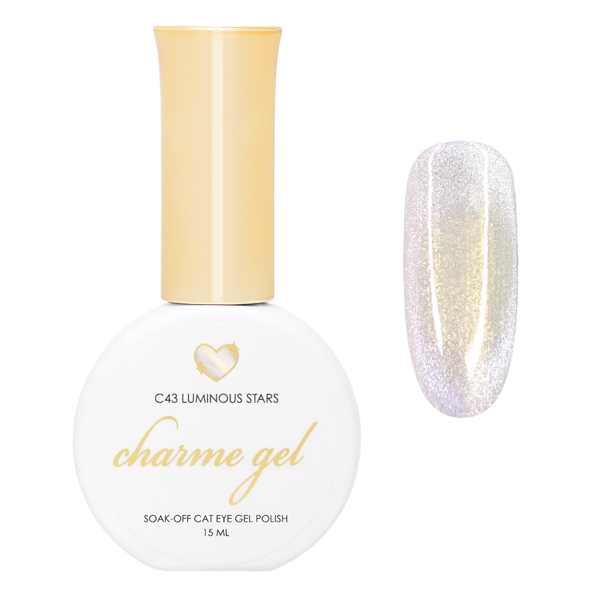 Charme Gel / Cat Eye C43 Luminous Stars Yellow Gold Magnetic Nail Polish Viral