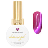 Charme Gel / Cat Eye C47 Dancing Lights Pink Purple Fuchsia Magnetic Nail Polish Aurora Borealis Galaxy Design