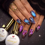 Charme Gel / Cat Eye C47 Dancing Lights Pink Purple Fuchsia Magnetic Nail Polish Aurora Borealis Galaxy Design