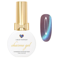 Charme Gel / Cat Eye C48 Sky Symphony Blue Purple Magnetic Nail Polish Aurora Borealis Galaxy Design Dreamy Halloween Winter