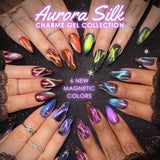 Charme Gel / Cat Eye C48 Sky Symphony Blue Purple Magnetic Nail Polish Aurora Borealis Galaxy Design Dreamy Halloween Winter