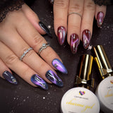 Charme Gel / Cat Eye C49 Wonderstruck Magnetic Nail Polish Red Berry Burgundy Green Teal Chameleon Silk Fine Pigment