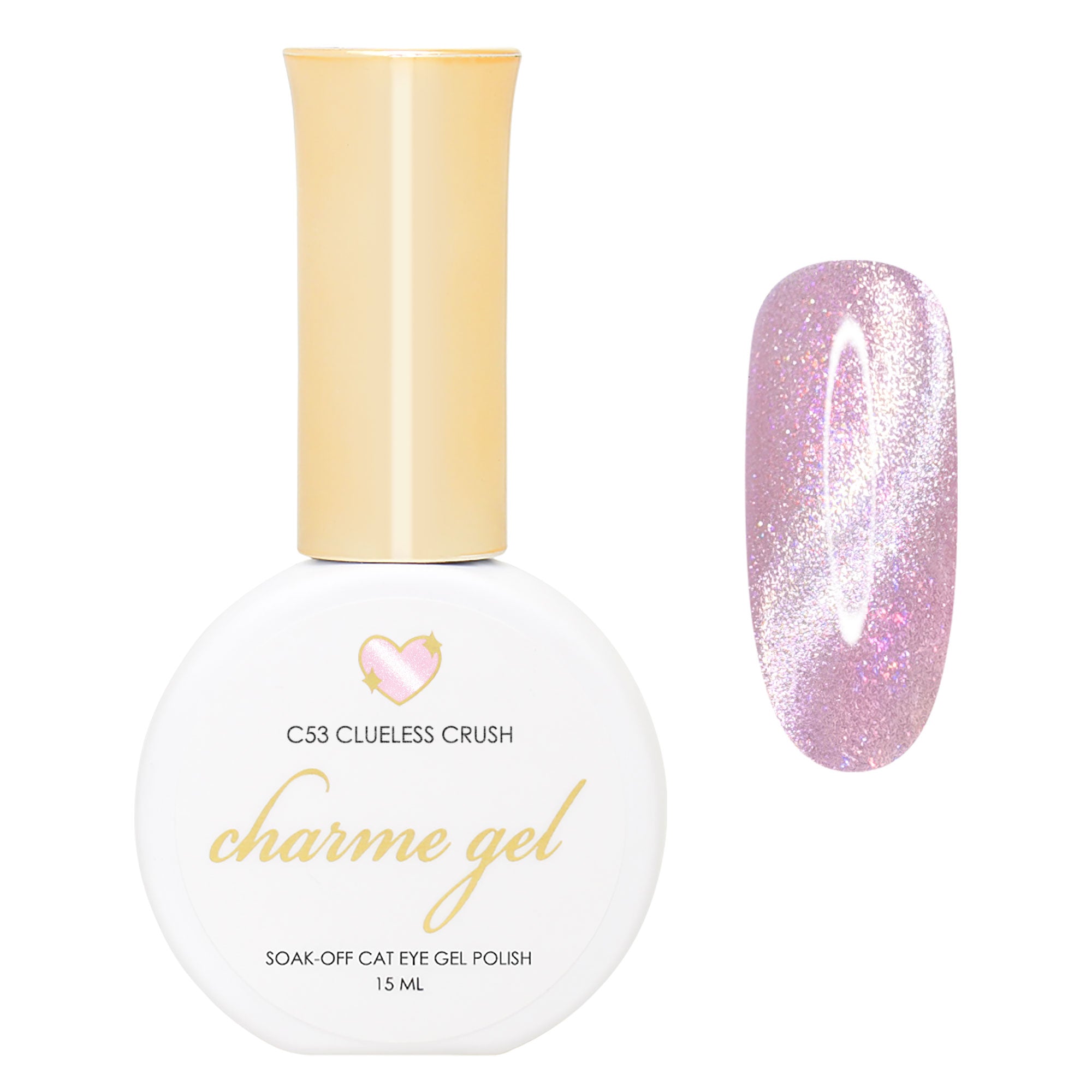 Charme Gel / Cat Eye C53 Clueless Crush Soft Lilac Pink Magnetic Nail Polish Iridescent Dreamy