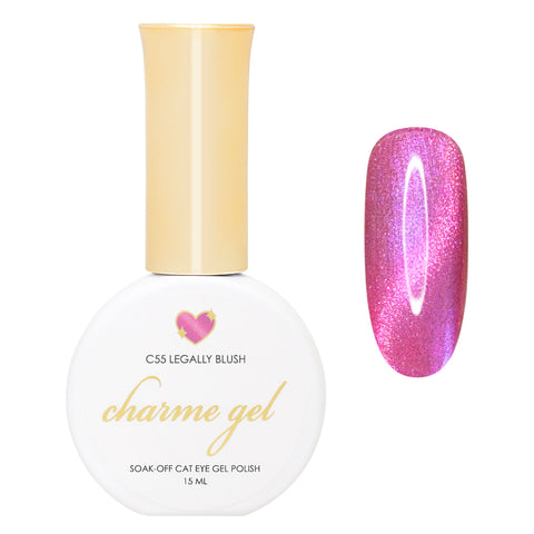 Charme Gel / Cat Eye C55 Legally Blush Hot Pink Magnetic Nail Polish Shimmer Magical Valentine's Day Trend