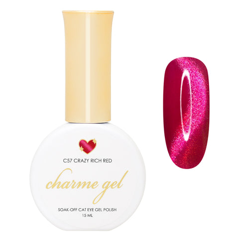 Charme Gel / Cat Eye C57 Crazy Rich Red Cherry Red Hot Pink Magnetic Nail Polish Valentine Lunar New Year Color