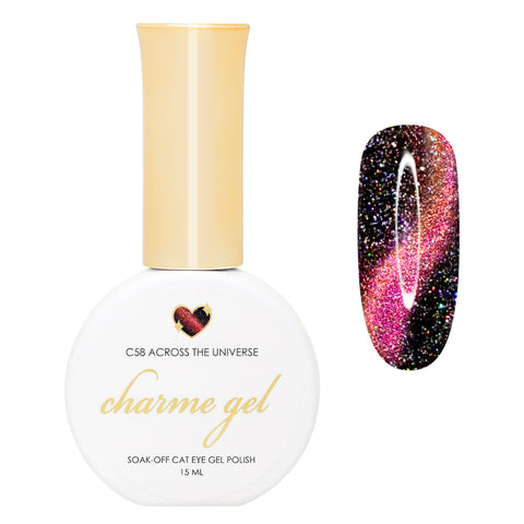 Charme Gel / Cat Eye C58 Across the Universe Pink Rose Gold Holographic Flash Magnetic Nail Polish