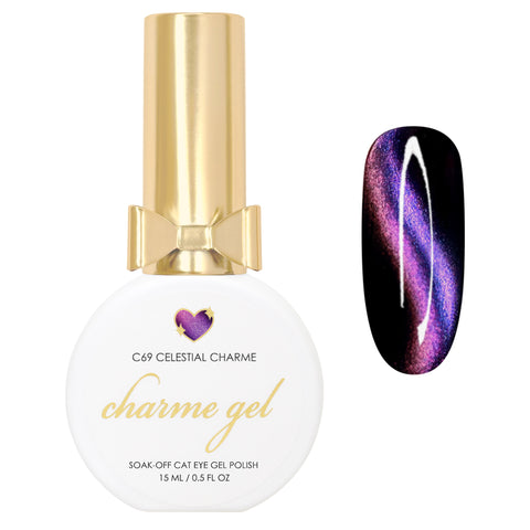 Charme Gel / Cat Eye C69 Celestial Charme Purple Pink Lilac Magnetic Nail Polish