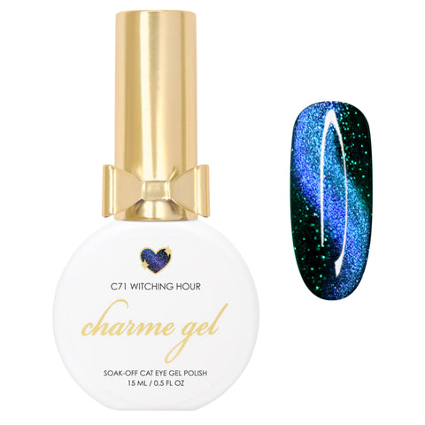 Charme Gel / Cat Eye C71 Witching Hour Blue Green Magnetic Nail Polish Color Changing